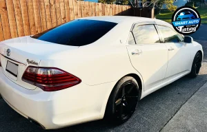 White toyota crown sedan window tinting